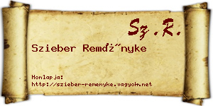 Szieber Reményke névjegykártya